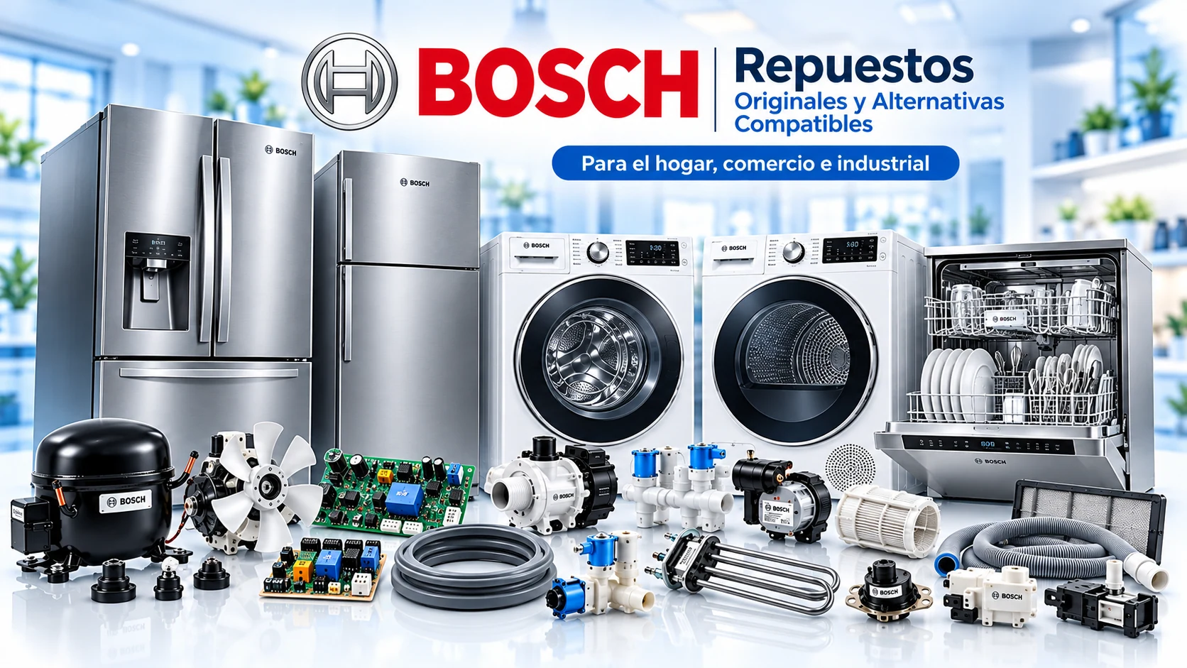 Línea de electrodomésticos Bosch: refrigeradores, lavadoras, secadoras y lavavajillas