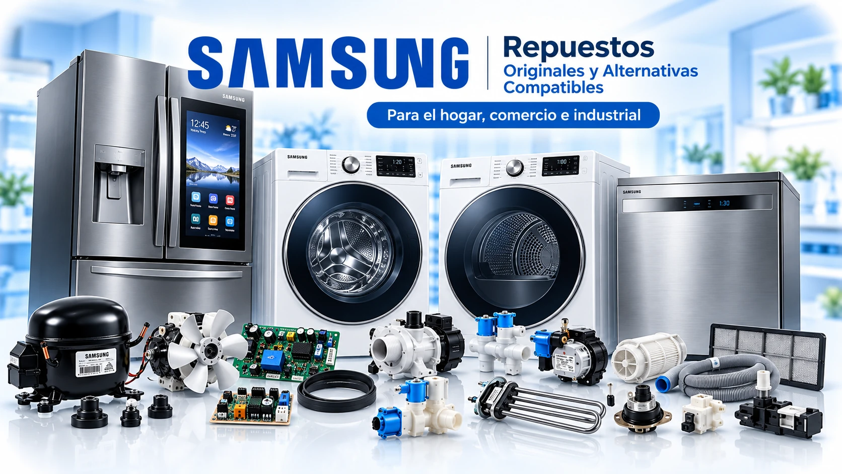 Línea de electrodomésticos Samsung: refrigeradores, lavadoras, secadoras y lavavajillas